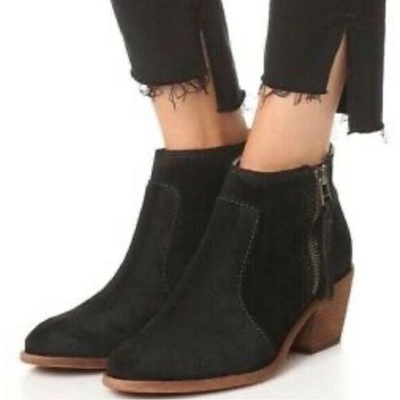 Madewell The Janice Boot in Black Suede Size 9 D21 - Picture 1 of 10